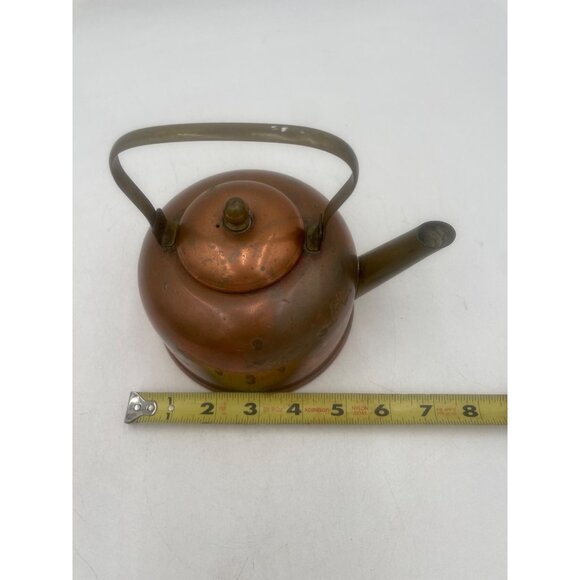 Antique Copper Kettle Lid & Brass Spout Handle Coppercraft Guild/Taunton Maine - Picture 8 of 8
